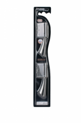 INAVA Hybrid Timer Recharge de brosse &agrave; dents &eacute;lectrique x2 noir