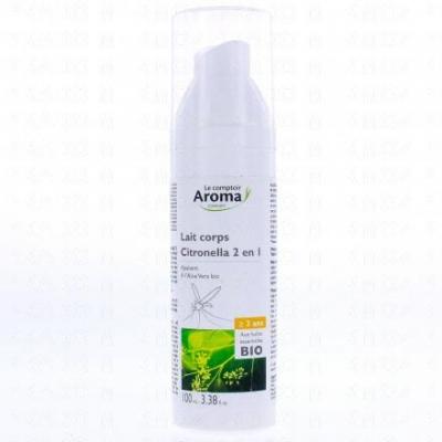 Lait corps 2 en 1 &agrave; la Citronelle Bio 100ml Le Comptoir Aroma
