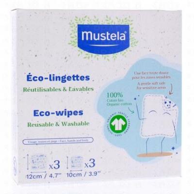 Mustela Beb&eacute; Eco-Lingettes R&eacute;utilisables Lavables 6uts