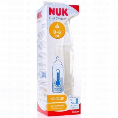 Nuk Biberon First Choice + Temperature Control Silicone 0-6M 300ml