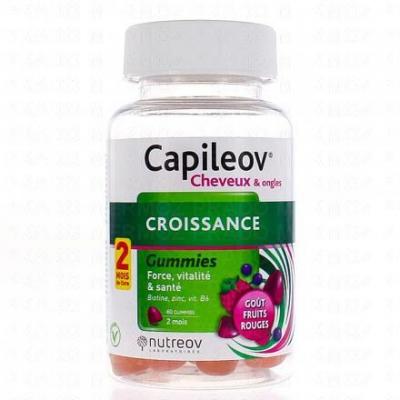 Cheveux & Ongles Croissance 60 gummies Go&ucirc;t Fruits rouges Nutreov