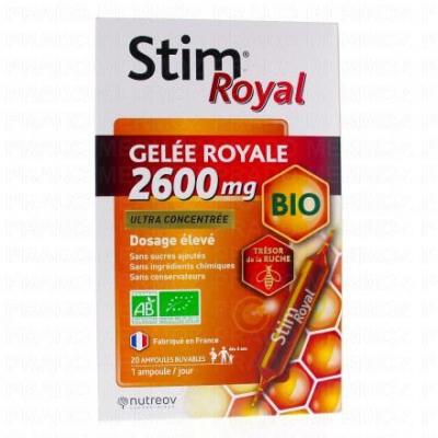Nutreov Stim Royal Gel&eacute;e Royale 2600 mg Bio 20 Ampoules