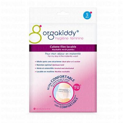ORGAKIDDY Culotte Maternit&eacute; Filet Lavable Blanc Taille Unique 5 Unit&eacute;s