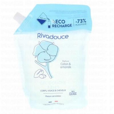 RIVADOUCE Gel douche 3 en 1 coton & amande recharge 750ml
