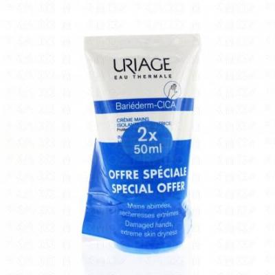 Uriage Bari&eacute;derm Cr&egrave;me Mains Isolante R&eacute;paratrice Lot de 2 x 50 ml