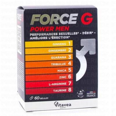 Power Men Performances Sexuelles 60 G&eacute;lules Force G Vitavea Sant&eacute;