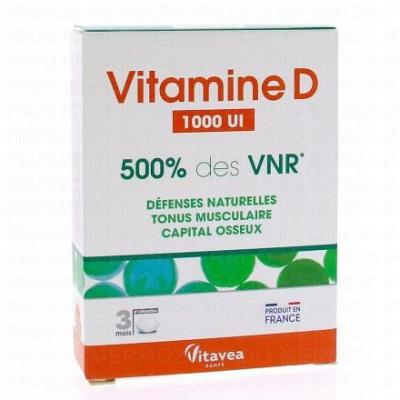 VITAVEA Vitamine D 1000ui 500% des VNR 90 comprim&eacute;s
