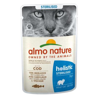 Almo Nature Holistic Sterilised With Cod 70g Wet Cat Food Multicolore