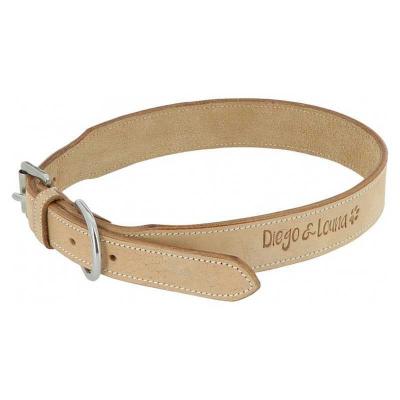 Collier Cuir Naturel Diego & Louna - Couleur : Naturel, Taille : 50 Cm, Longueur Totale : 65 Cm