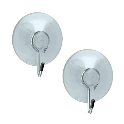 Metaltex Crochet &agrave; ventouse transparent en plastique, set de 2, 4 cm