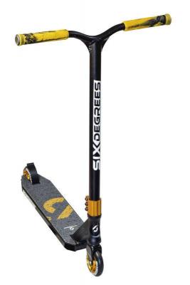 SIX DEGREES Stuntscooter Trottinette 100 mm noir-cuivre brun