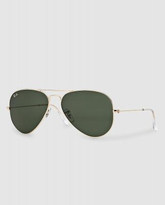 Ray Ban Lunettes de soleil aviateur en m&eacute;tal dor&eacute;. Couleur: Jaune