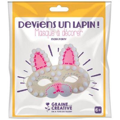Kit masque en feutrine &agrave; d&eacute;corer - lapin 750707