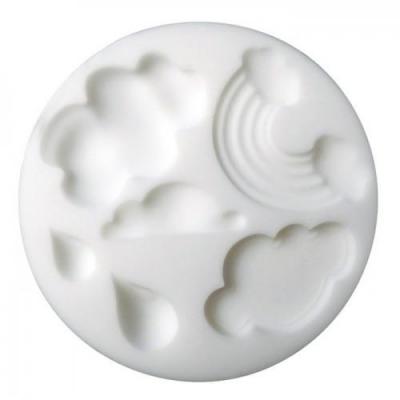 Mini moule en silicone pour p&acirc;te polym&egrave;re - nuages 284445