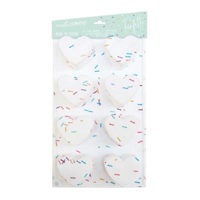 Moule &Agrave; G&acirc;teau Fantaisie Scrapcooking Silicone 8 Coeurs Funfetti