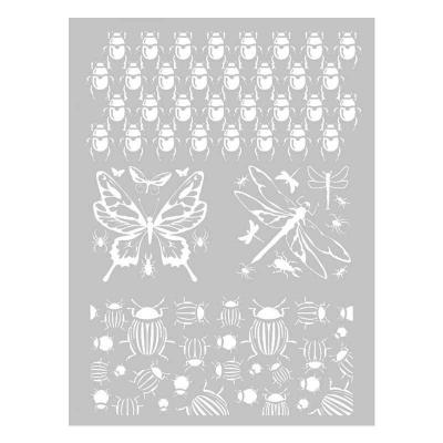 Pochoir p&acirc;te polym&egrave;re insectes 11,4 x 15,3 cm - Graine Cr&eacute;ative