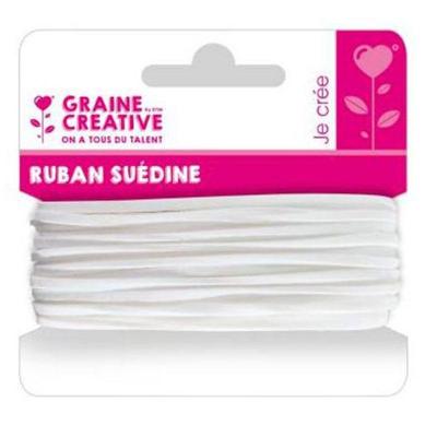 Ruban su&eacute;dine 5 m - blanc 268761