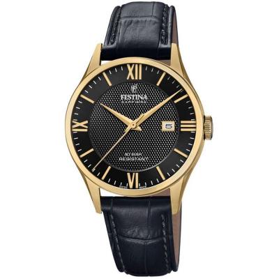 Montre Festina Swiss Made F20010/4 Noir, Bracelet Cuir, Homme