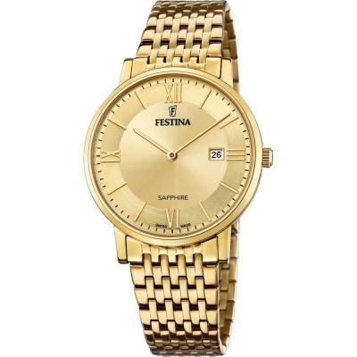 Montre Festina Swiss Made F20020/2 Or, Bracelet En Acier, Homme