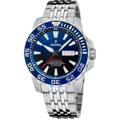 Montre Festina F20661/1 Bleu, Bracelet D&acute; Acier Inoxydable, Homme