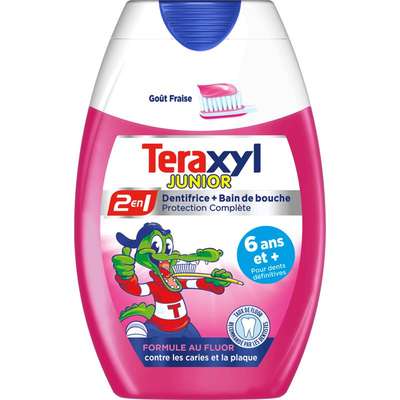 Dentifrice 2 en 1 Junior go&ucirc;t fraise, Teraxyl (75 ml)