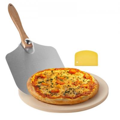 Pierre &agrave; Pizza Ronde en Cordi&eacute;rite 38,1x1,7cm Accessoires Multifonctions pour Four