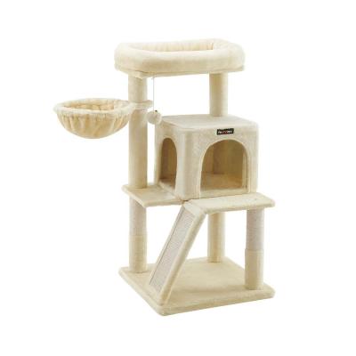Feandrea - Arbre &agrave; Chat, Tour de Jeux, Grand Plate-Forme, Beige PCT51M
