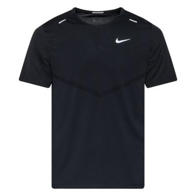 Nike T-shirt Running Dri-FIT Rise 365 - Noir/Argent&eacute;, pointure Large Tall