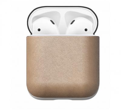 Nomad Airpod Case &Eacute;tui de Protection Antichoc en Cuir v&eacute;ritable Beige