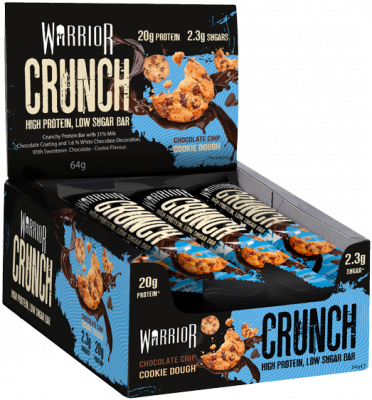Warrior Crunch Bar P&acirc;te &agrave; cookie P&eacute;pites de chocolat (12 x 64 g)