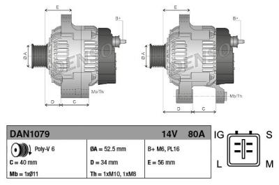 Alternateur DENSO DAN1079 (X1)