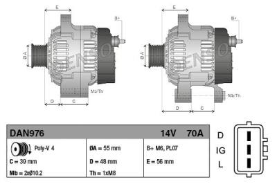 Alternateur DENSO DAN976
