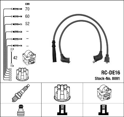 Kit de c&acirc;bles dallumage RC-DE16 NGK