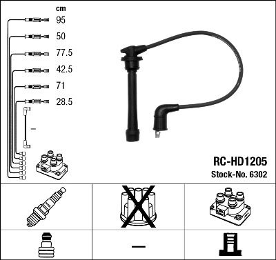NGK Fils de bougies / Faisceau d'allumage 6302 HYUNDAI COUPE