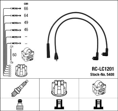 Kit de c&acirc;bles dallumage RC-LC1201 NGK