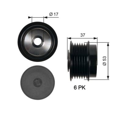 Poulie roue libre alternateur DriveAlign&reg; OAP7015 Gates