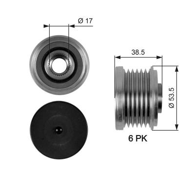Poulie roue libre alternateur DriveAlign&reg; OAP7055 Gates