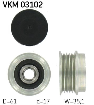 Poulie roue libre, alternateur SKF VKM 03102
