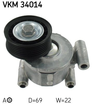 Poulie-tendeur courroie trap&eacute;zo&iuml;dale &agrave; nervures VKM 34014 SKF