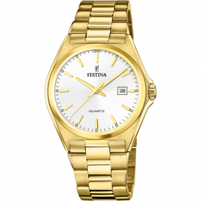 Montre Festina Acier Classique F20555/2 Blanc, Bracelet En Acier, Homme