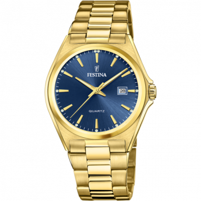 Montre Festina Acier Classique F20555/4 Bleu, Bracelet En Acier, Homme