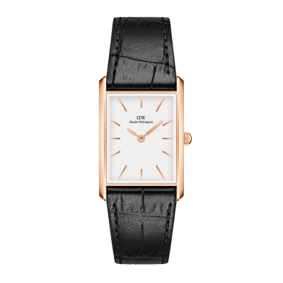 Daniel Wellington DW Montre Bound Black Crocodile Rose Gold 32x22mm