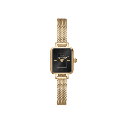 Daniel Wellington DW Montre Quadro Mini Evergold Gold Onyx 15.4x18.2mm