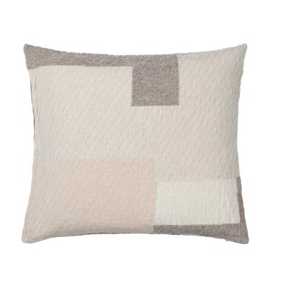 Broste Copenhagen - Patch Taie d'oreiller, 60 x 60 cm, beige / marron