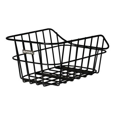 Panier V&eacute;lo Basil Cento en aluminium noir pour porte bagage