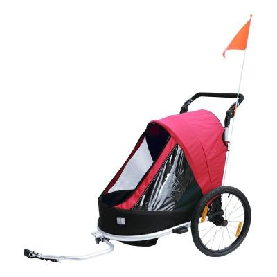 Remorque v&eacute;lo enfant 2 places rouges