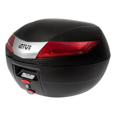 GIVI V40 top case, et valise moto, reflecteurs rouges, cache noir