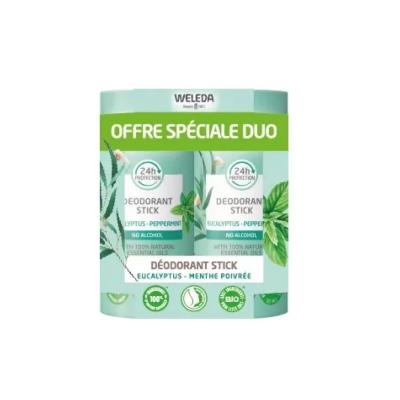 Weleda D&eacute;odorant Stick Eucalyptus Peppermint 2x50 Grammes