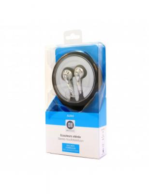 ***Ecouteurs Jack 3.5mm Bo&icirc;te &agrave; enrouleur - 1.10 m Fiches Or D2 Diffusion - Neuf