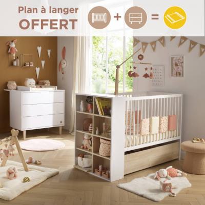Chambre b&eacute;b&eacute; &eacute;volutive Paloma, Lit 120x60